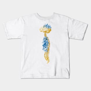 Human Spine with Brain Kids T-Shirt